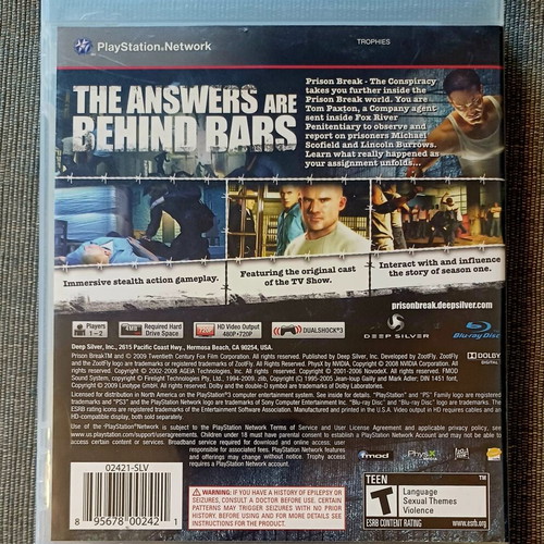 Prison Break PS3 game used, complete and in excellent condition