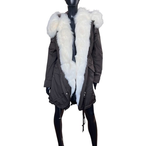 Patago Parka with White Real Fox Fur, New, Size XL