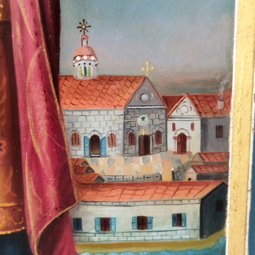 Handmade collectible icon of Saint Chrysi, 1902