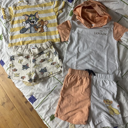 Baby summer clothing sets with cartoon characters