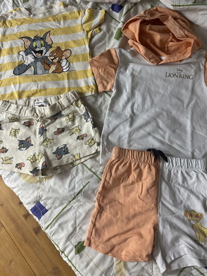 Baby summer clothing sets with cartoon characters