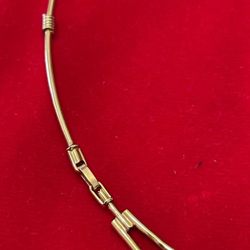 Gold necklace 14K with semi-precious stones used