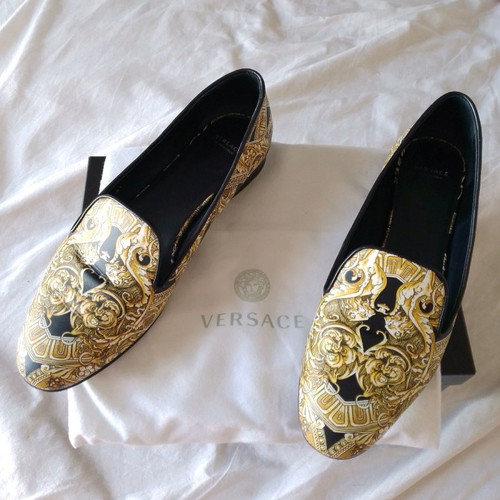 Versace leather women's shoes used size 41 black-gold