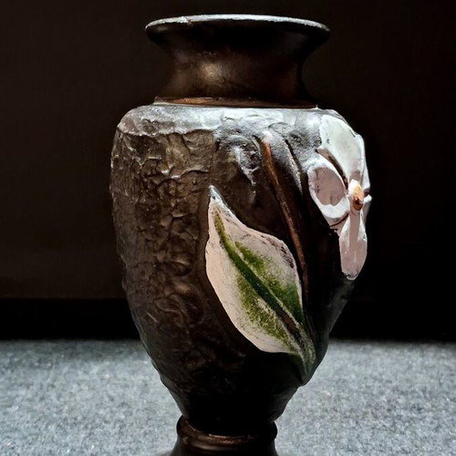 Mavraki Ceramic Vase Kourtzis Lesvos mid-century design like new