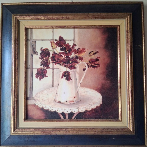 Kathryn White decorative art prints set of 2, like new, 31x31 cm