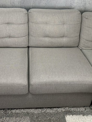 Corner sofa 2.40x1.50 gray with storage and bed like new