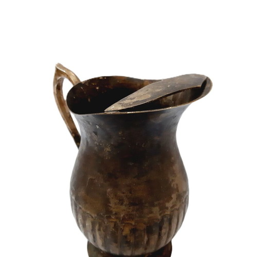 Antique Bronze Pitcher used, 1900s, decorative wine server with patina