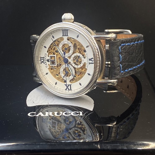 Carucci Skeleton automatic men's wristwatch CA57-1124