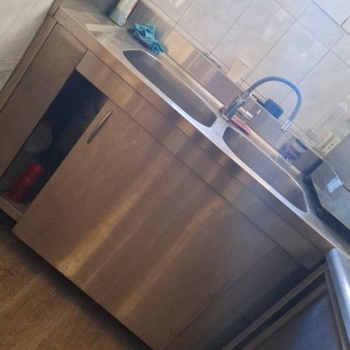 Inox sink with sliding doors like new