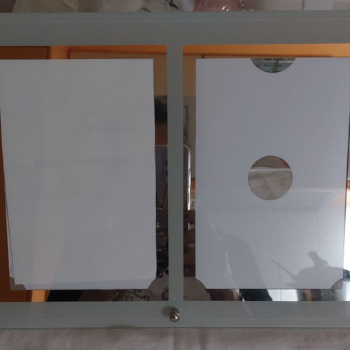 Glass frame with mirror for 2 photos 10x15cm new