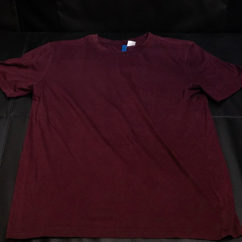 H&M Burgundy Short-Sleeve T-Shirt, size M, 100% cotton