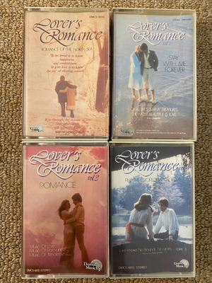 Lover's Romance instrumental music cassette tapes, pack of 4