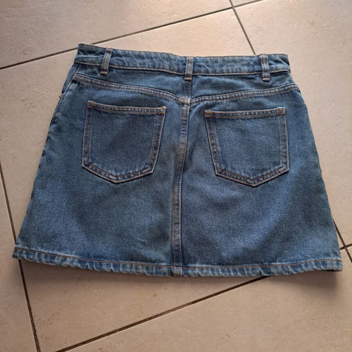 Classic denim mini skirt A-line size S 36 like new, blue