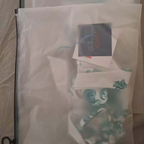Eafte bikini new, size large, white and turquoise