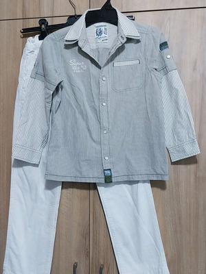 Boys' set 7-8 years used, cotton, Benetton pants and shirt
