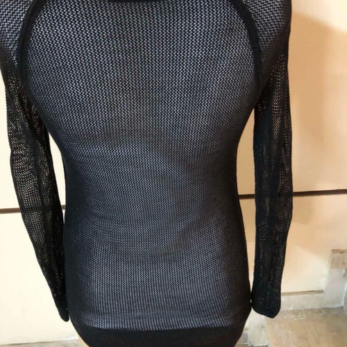 DKNY women's blouse black like new, mesh with detail