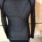 DKNY women's blouse black like new, mesh with detail
