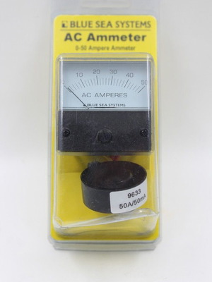 AC Ammeter Blue Sea Systems 0-50A for 120/230V new