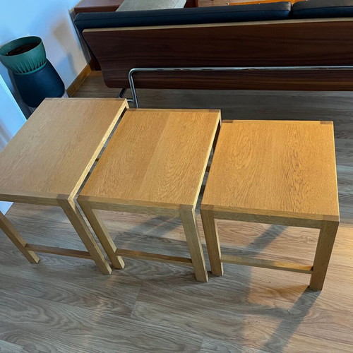 Swedish oak mid century nesting tables like new