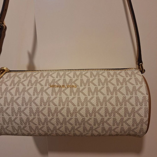 Michael Kors wristlet bag, white and gold