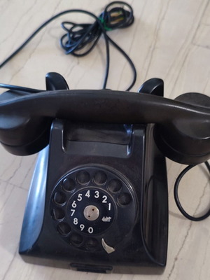Vintage AKT Rotary Phone used, black, collectible