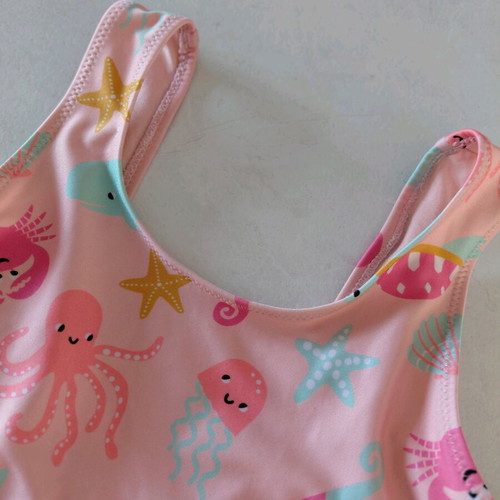 H&M kids' one-piece swimsuit like new, pink with sea animals