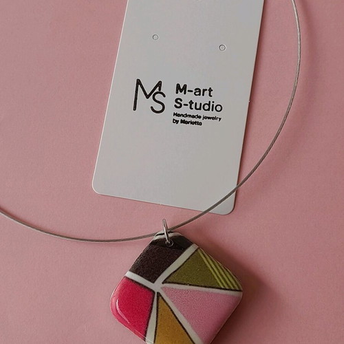 M-art S-tudio necklace multicolored, handmade new