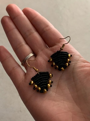 Triangle macrame earrings new handmade