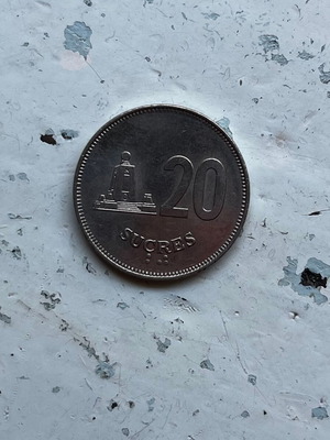 20 Sucres 1991 Ecuador coin used