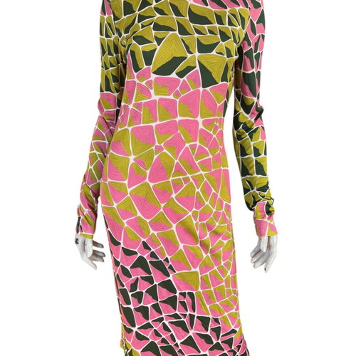 Emilio Pucci Printed Dress New, Size L, Pink Multicolor
