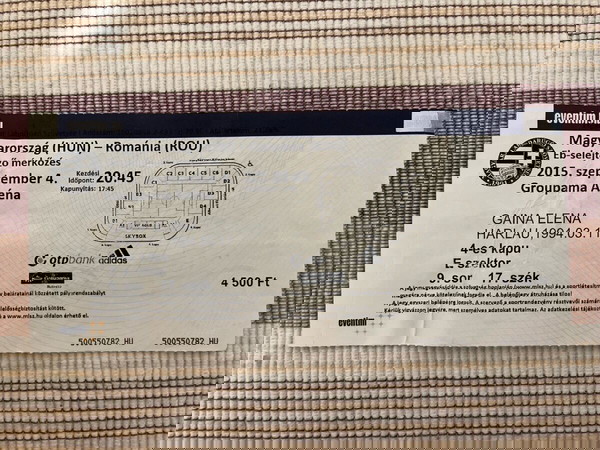 εισιτήριο αγώνα Ουγγαρία Ρουμανία