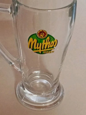 Συλλεκτικά ποτήρια μπύρας μεταχειρισμένα Mythos 500ml και Amstel 330ml