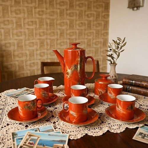 Tea and coffee set used, rare color
