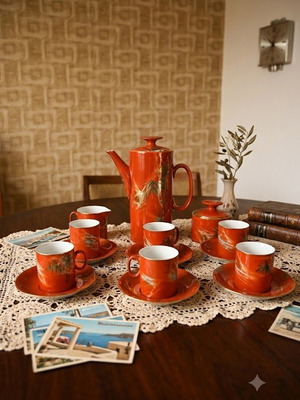 Tea and coffee set used, rare color