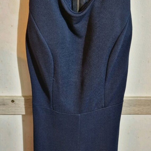 One-piece jumpsuit M dark blue with see-through lace and built-in caps like new