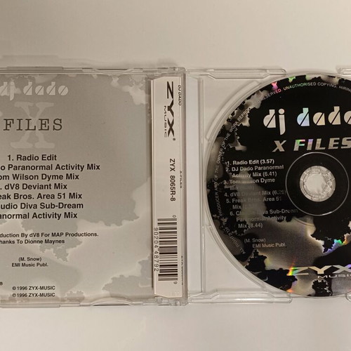 The X Files Soundtrack CD and Dj Dado X Files CD like new, together