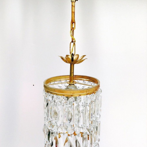 Brass ceiling light used with crystals