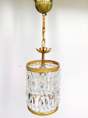 Brass ceiling light used with crystals