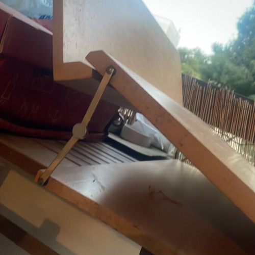 Ergodesk wooden design table with adjustable tilt like new