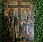 Μεταλλική εικόνα μεταχειρισμένη Άγιος Κωνσταντίνος και Ελένη