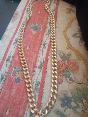 Statement Cuban Curb Link Necklace new, faux bijoux finish