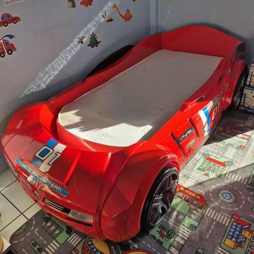Children's car bed used with mattress and remote control