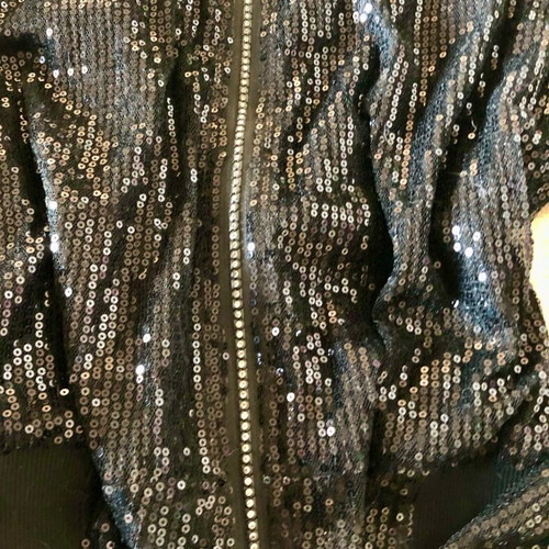 Bomber jacket with sequins Fionella Rubino like new, black