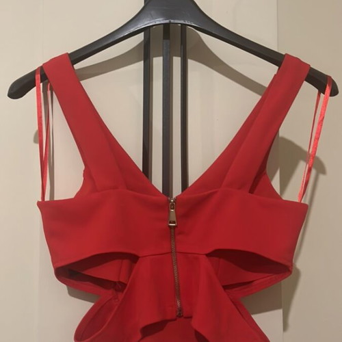Top red with cutouts like new, size S