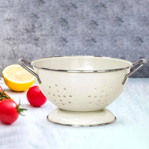 Enamel Colander Bowl Retro French Style like new