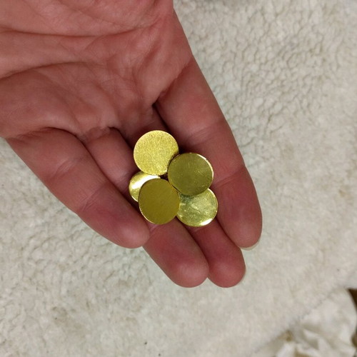 Button earrings new in gold and silver, two pairs