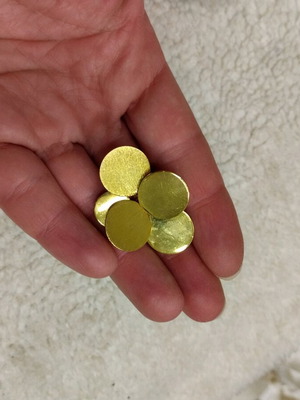 Button earrings new in gold and silver, two pairs