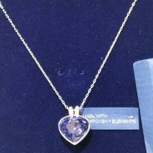 Swarovski Elements Neoglory Heart Necklace purple like new
