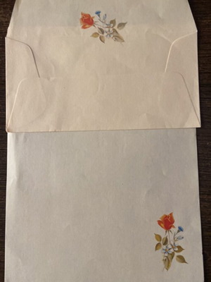 Letter writing set with paper and envelope, vintage