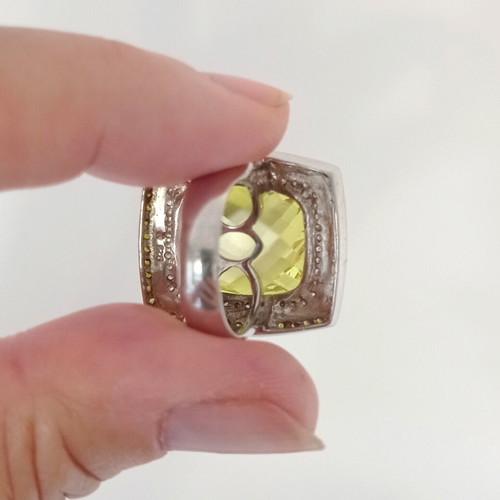 Statement silver 925 ring with citrine, new